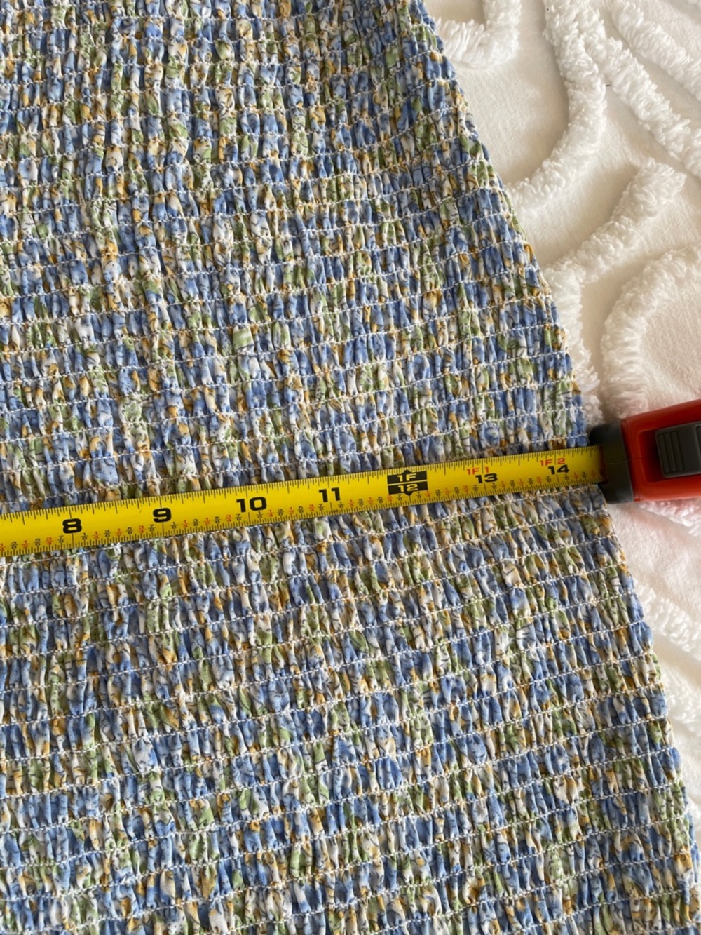 Mable Tie-Front Midi Dress with Smocking. Large. - Picture 9 of 16